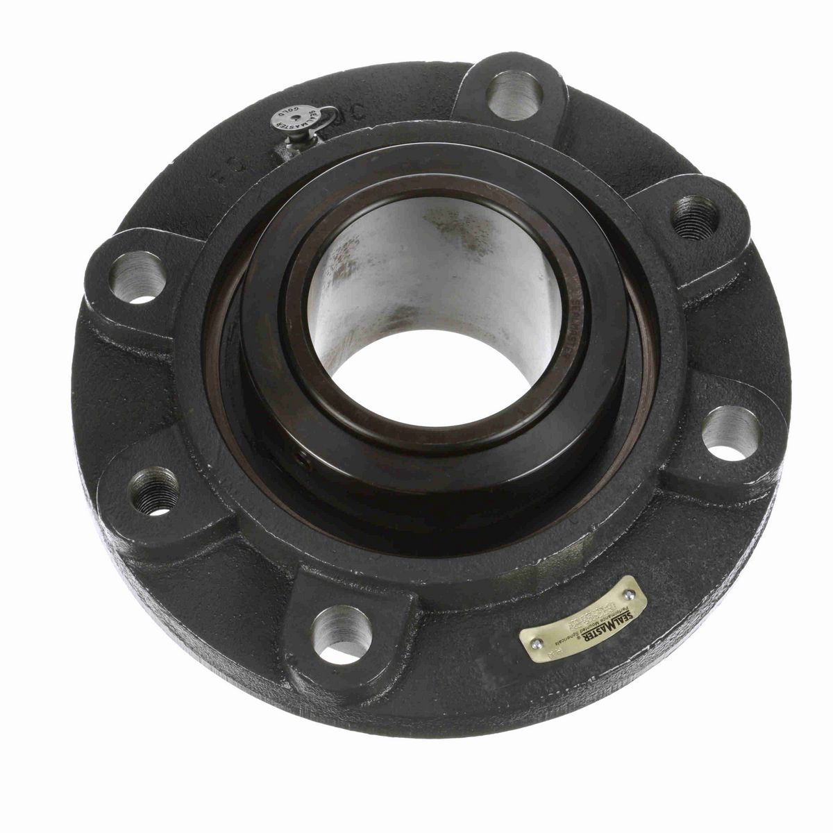 Sealmaster Mounted Ductile Iron Piloted Flange Spherical Roller - 52100 Bearing Steel, Black Oxided - Collar Mount Lock - USFCE5000-307