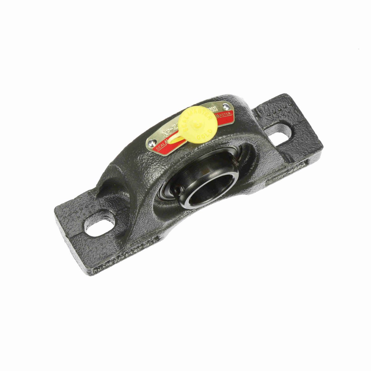 Sealmaster Mounted Cast Iron Two Bolt Pillow Block Ball Bearing - 52100 Bearing Steel, Black Oxided - Setscrew Lock - NP-205
