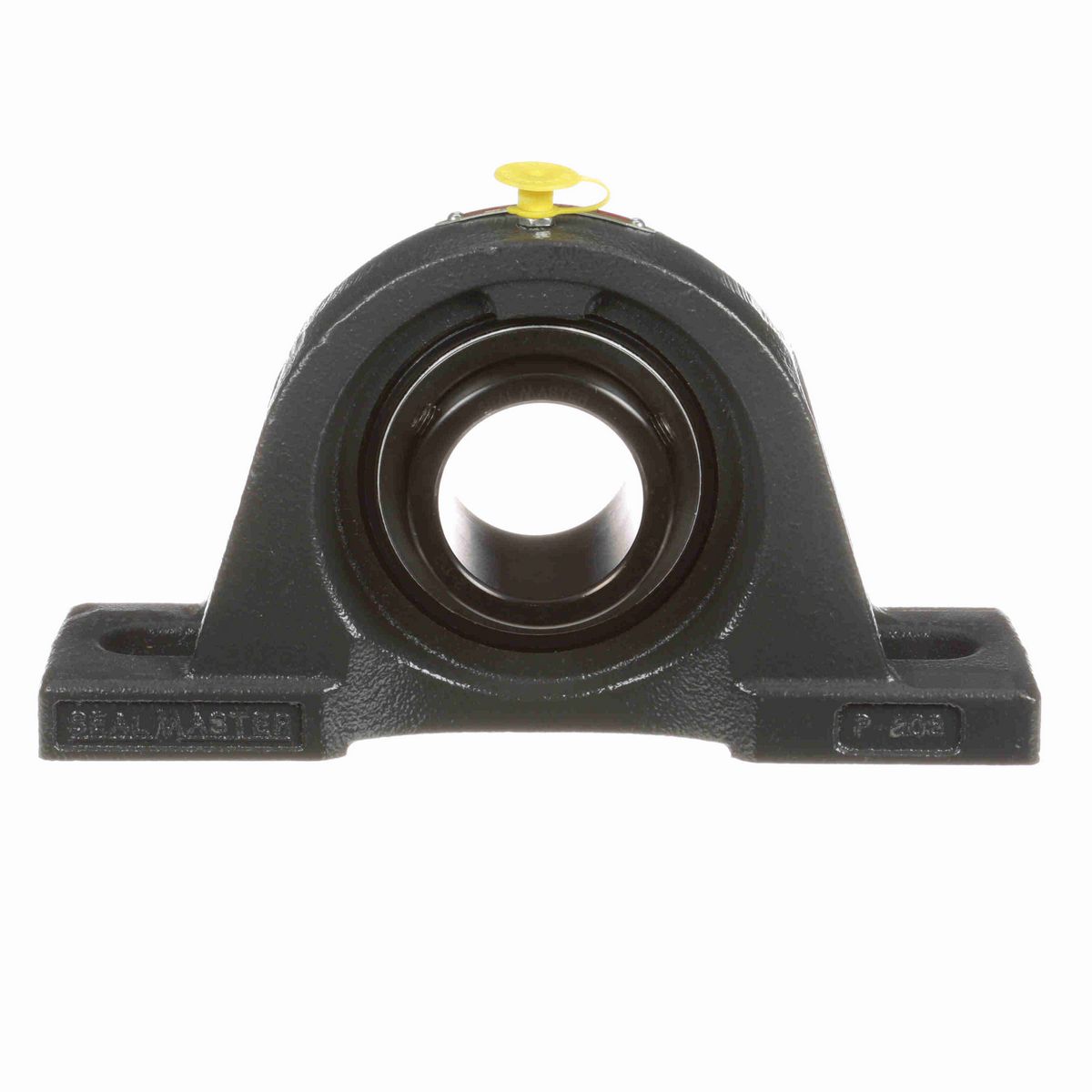 Sealmaster Mounted Cast Iron Two Bolt Pillow Block Ball Bearing - 52100 Bearing Steel, Black Oxided - Setscrew Lock - SP-28