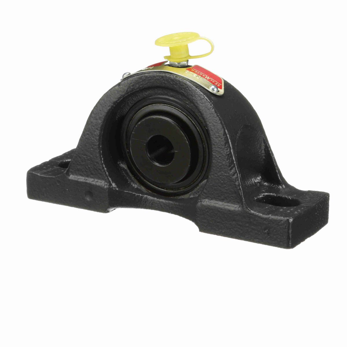 Sealmaster Mounted Cast Iron Two Bolt Pillow Block Ball Bearing - 52100 Bearing Steel, Black Oxided - Setscrew Lock - NP-8