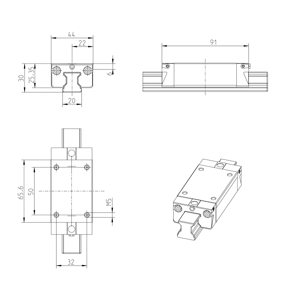 Шариковая каретка из нержавеющей стали Resist NRII Bosch Rexroth KWD-020-SLS-C2-H-0 [R201282304]