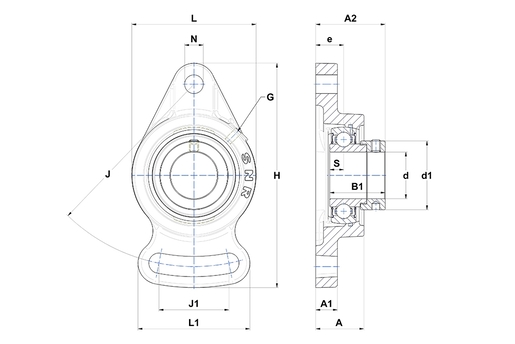 Фланцевый подшипниковый узел SNR ESFA209-26T04