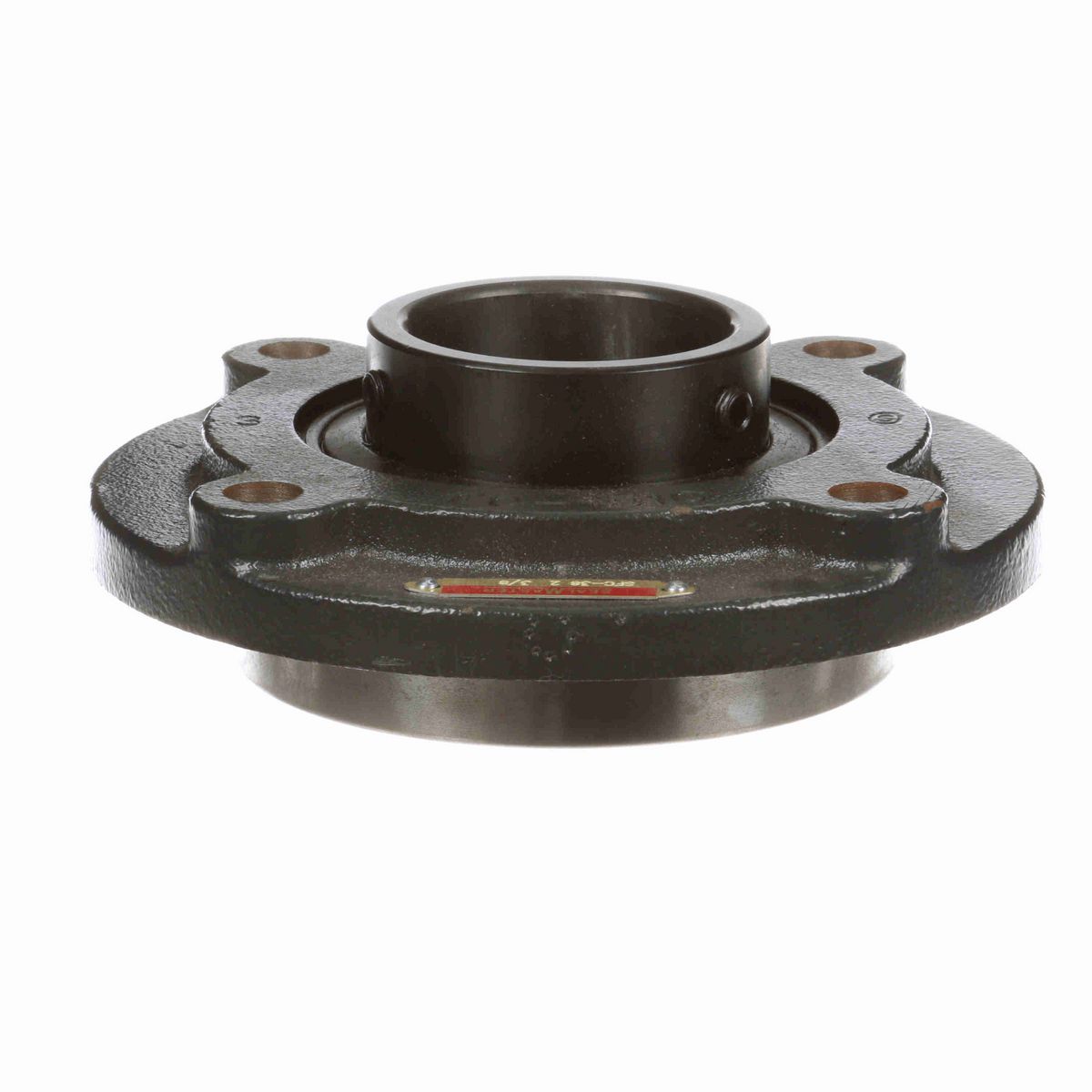 Sealmaster Mounted Cast Iron Flange Cartridge Ball Bearing - 52100 Bearing Steel, Black Oxided - Setscrew Lock - SFC-38