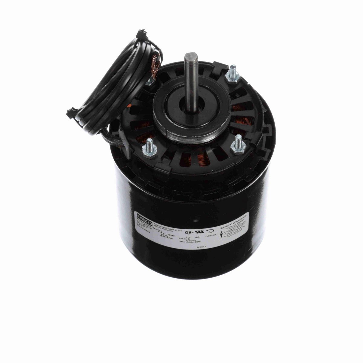 FASCO Refrigeration Motor, 1/12 HP, 1 Ph, 60 Hz, 208/230 V, 1550 RPM, 1 Speed, 3.3" Diameter, OAO - D469