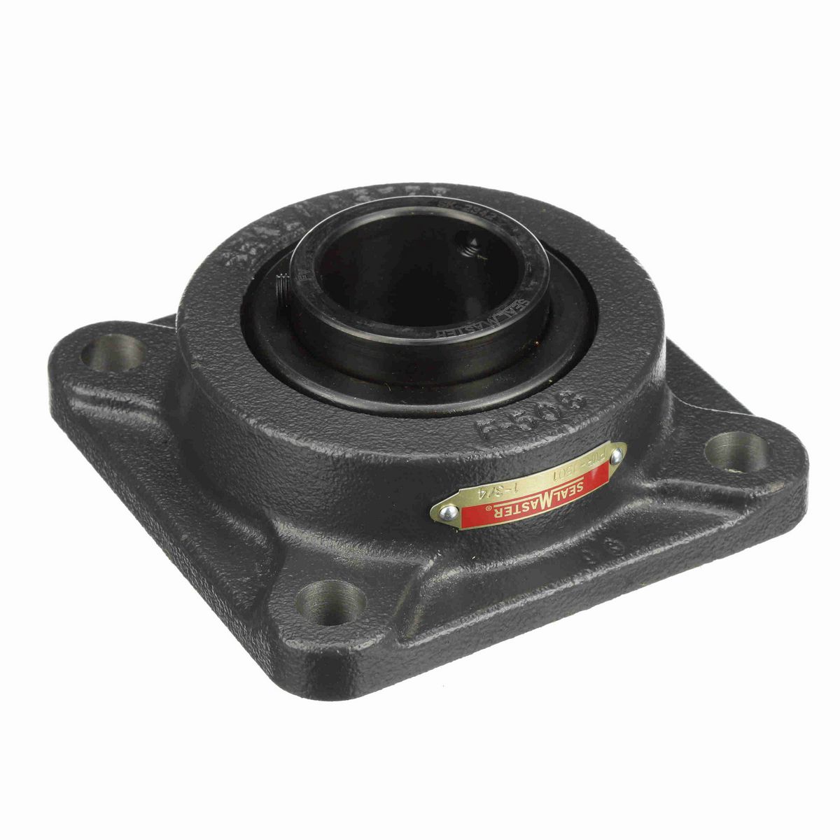 Sealmaster Mounted Cast Iron Four Bolt Flange Ball Bearing - 52100 Bearing Steel, Black Oxided - Setscrew Lock - High Temperature - PVR-1501