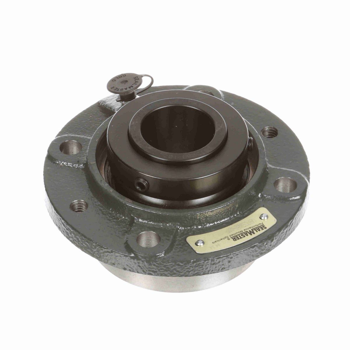 Sealmaster Mounted Cast Iron Piloted Flange Spherical Roller - 52100 Bearing Steel, Black Oxided - Collar Mount Lock - USFC5000-107