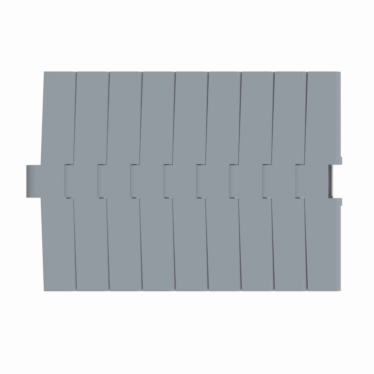 Rexnord 882TAB Side-flexing Solid Top, Material: Silver Platinum Series™ X, Width: 10in, Pitch: 1.5in - 10292836