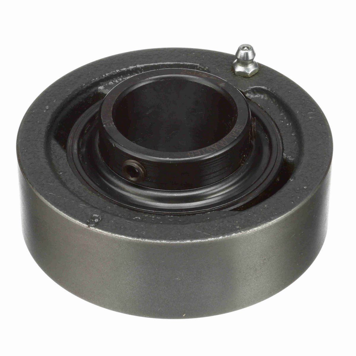 Sealmaster Mounted Cast Iron Cylindrical Cartridge Ball Bearing - 52100 Bearing Steel, Black Oxided - Concentric Lock - SC-23TC