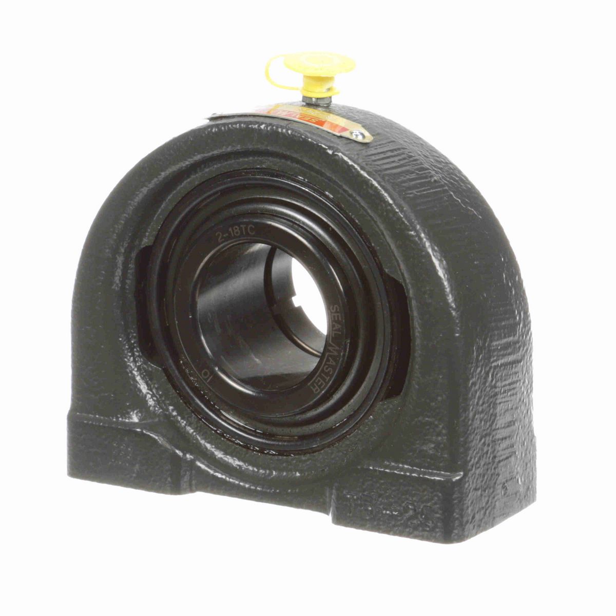 Sealmaster Mounted Cast Iron Tapped Base Pillow Block Ball Bearing - 52100 Bearing Steel, Black Oxided - Concentric Lock - TB-24TC