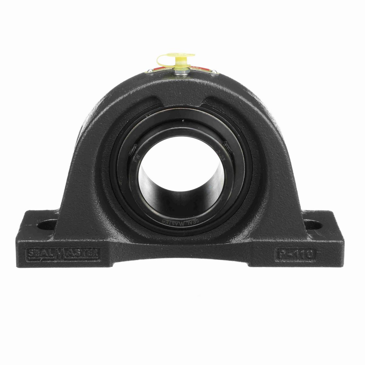 Sealmaster Mounted Cast Iron Two Bolt Pillow Block Ball Bearing - 52100 Bearing Steel, Black Oxided - Setscrew Lock - NP-35