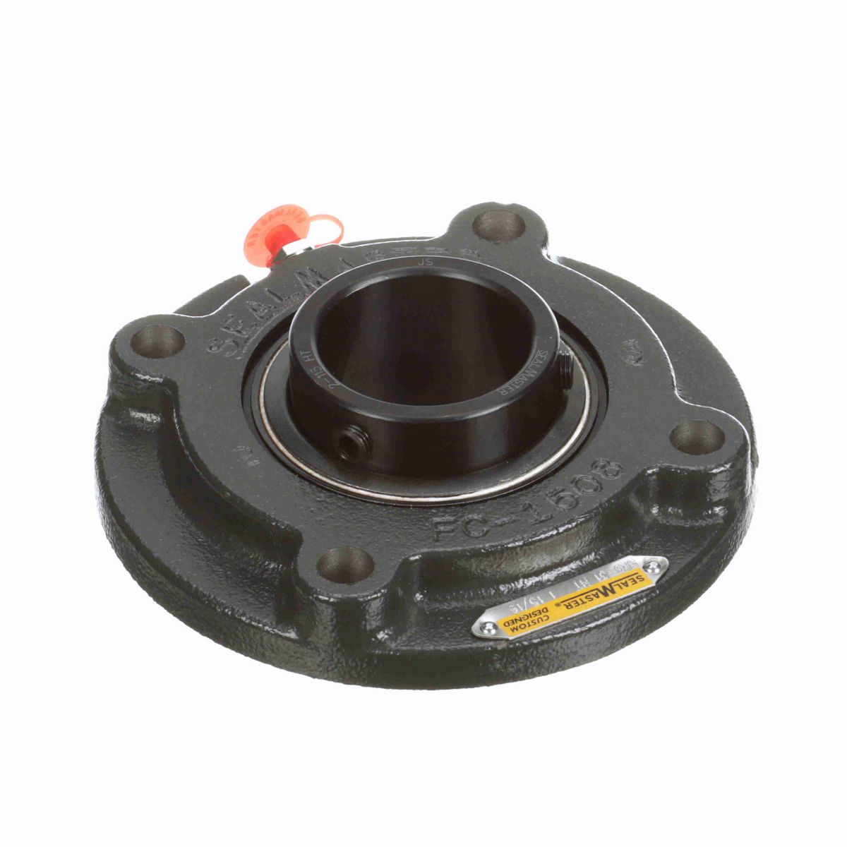 Sealmaster Mounted Cast Iron Flange Cartridge Ball Bearing - 52100 Bearing Steel, Black Oxided - Setscrew Lock - High Temperature - SFC-31 HT