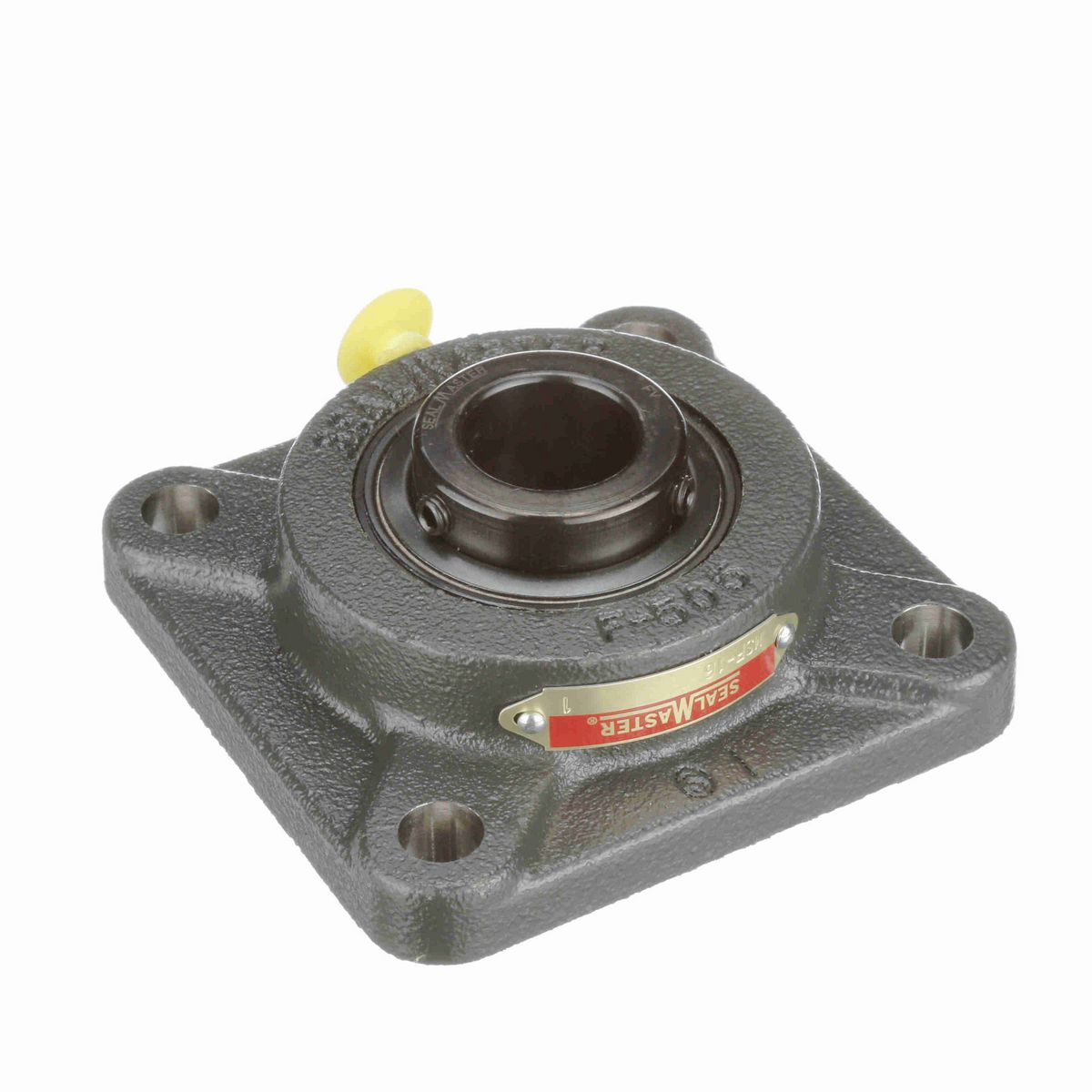 Sealmaster Mounted Cast Iron Four Bolt Flange Ball Bearing - 52100 Bearing Steel, Black Oxided - Setscrew Lock - MSF-16