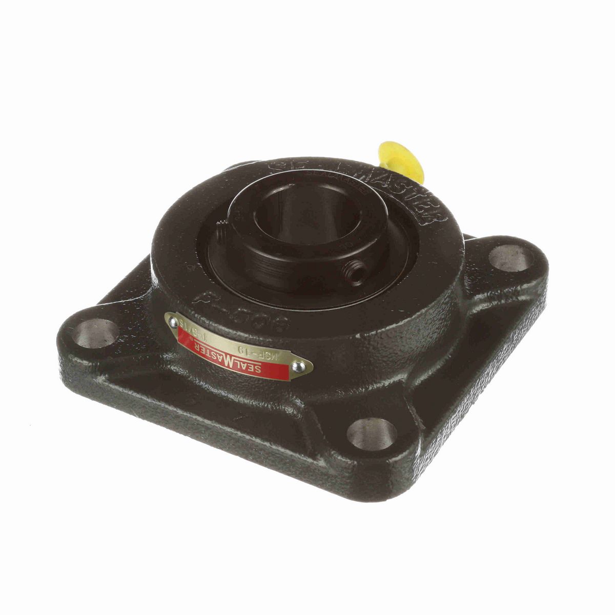 Sealmaster Mounted Cast Iron Four Bolt Flange Ball Bearing - 52100 Bearing Steel, Black Oxided - Setscrew Lock - MSF-19