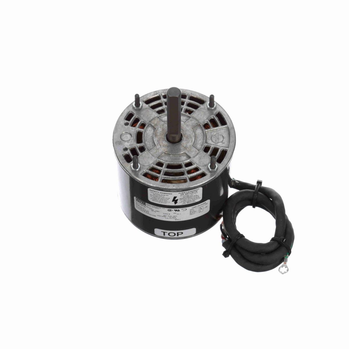 FASCO Fan and Blower Motor, 1/11-1/25-1/70 HP, 1 Ph, 60 Hz, 115 V, 1500 RPM, 3 Speed, 4.4" Diameter, OAO - D119