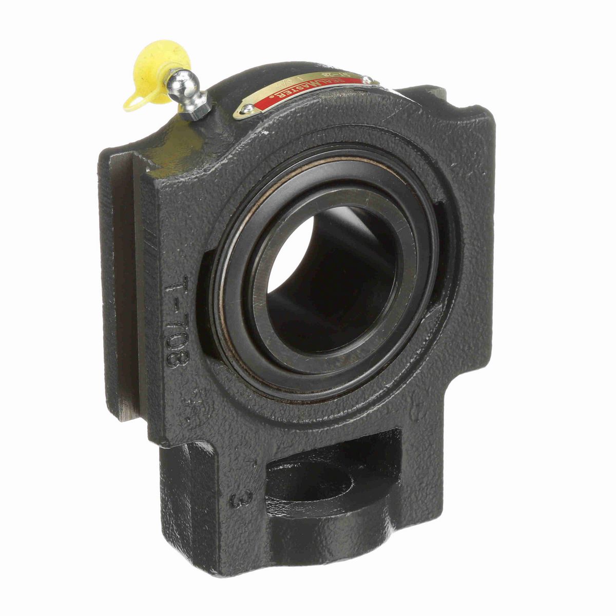 Sealmaster Mounted Cast Iron Wide Slot Take Up Ball Bearing - 52100 Bearing Steel, Black Oxided - Setscrew Lock - ST-28