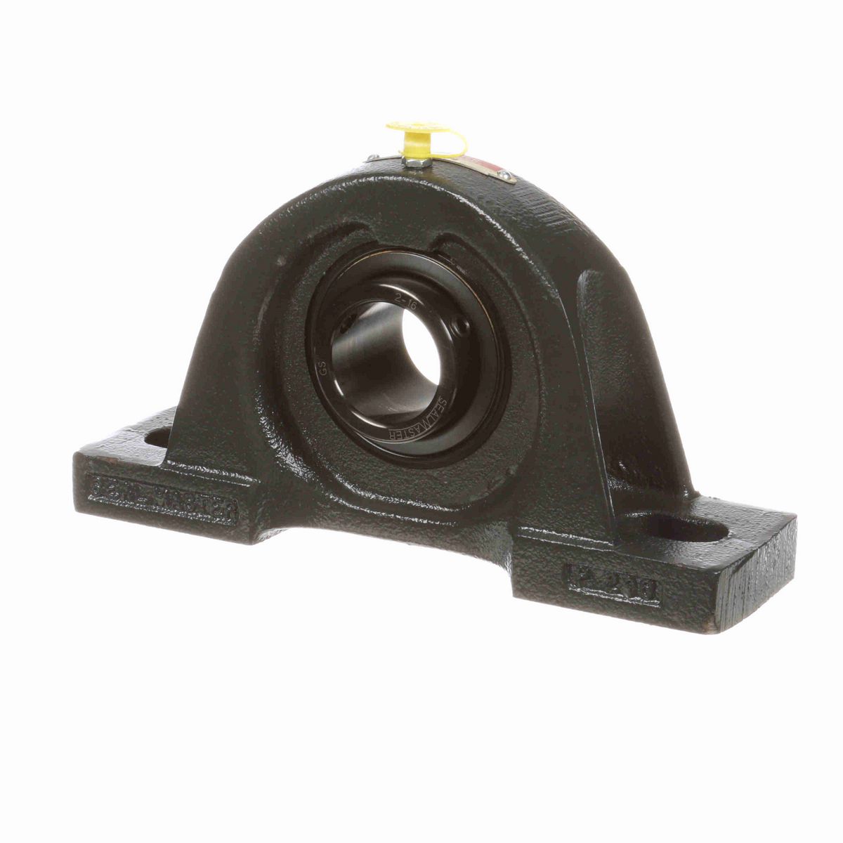 Sealmaster Mounted Cast Iron Two Bolt Pillow Block Ball Bearing - 52100 Bearing Steel, Black Oxided - Setscrew Lock - SP-22