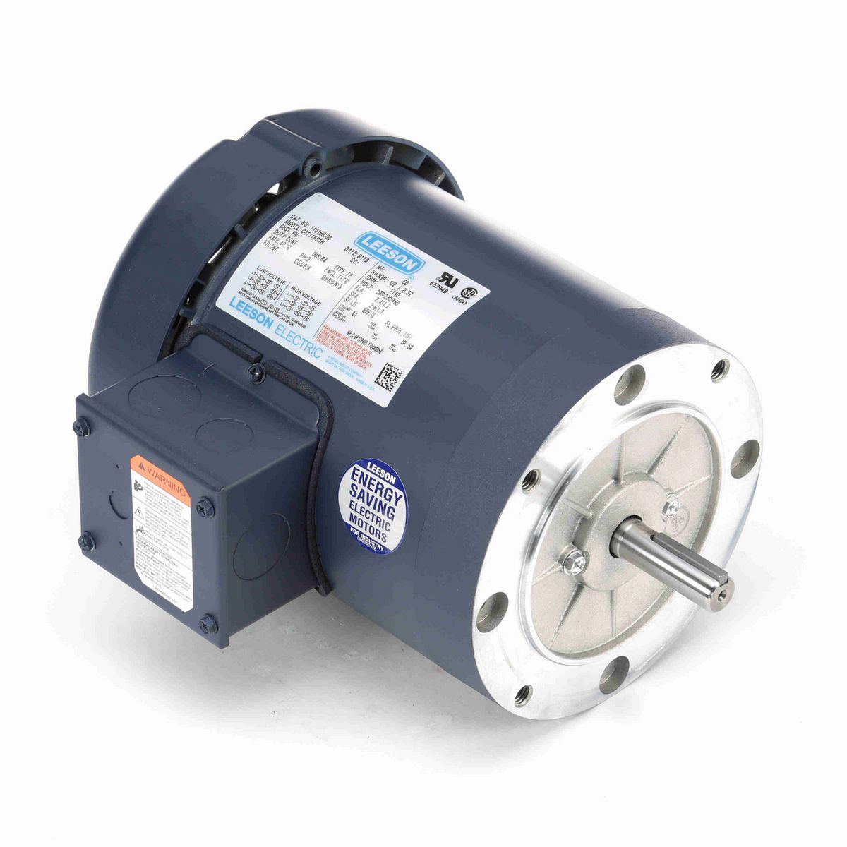LEESON General Purpose Motor, 0.50 HP, 3 Ph, 60 Hz, 230/460 V, 1200 RPM, 56C Frame, TEFC - 110163.00