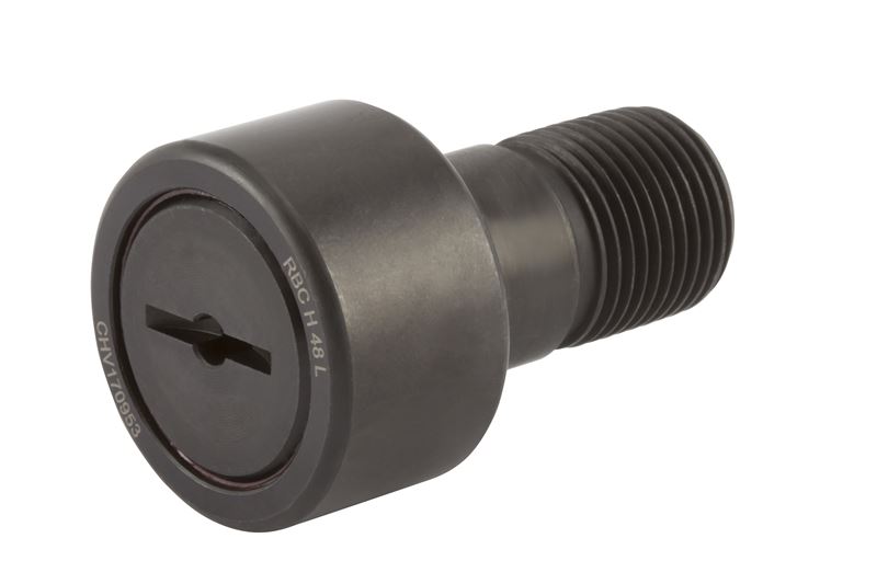 Игольчатый опорный ролик с цапфой RBC H48L, цилиндрический, повышенной грузоподъемности, с уплотнением, со шлицем под отвёртку