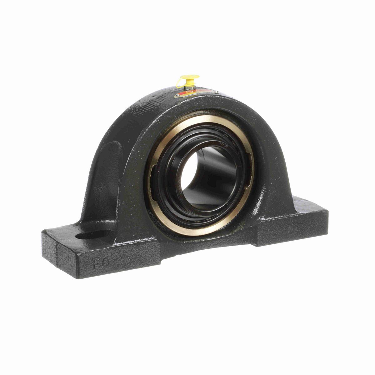Sealmaster Mounted Cast Iron Two Bolt Pillow Block Ball Bearing - 52100 Bearing Steel, Black Oxided - Eccentric Lock - ETXP-39