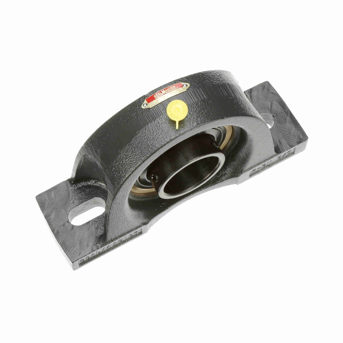 Sealmaster Mounted Cast Iron Two Bolt Pillow Block Ball Bearing - 52100 Bearing Steel, Black Oxided - Setscrew Lock - EMP-39