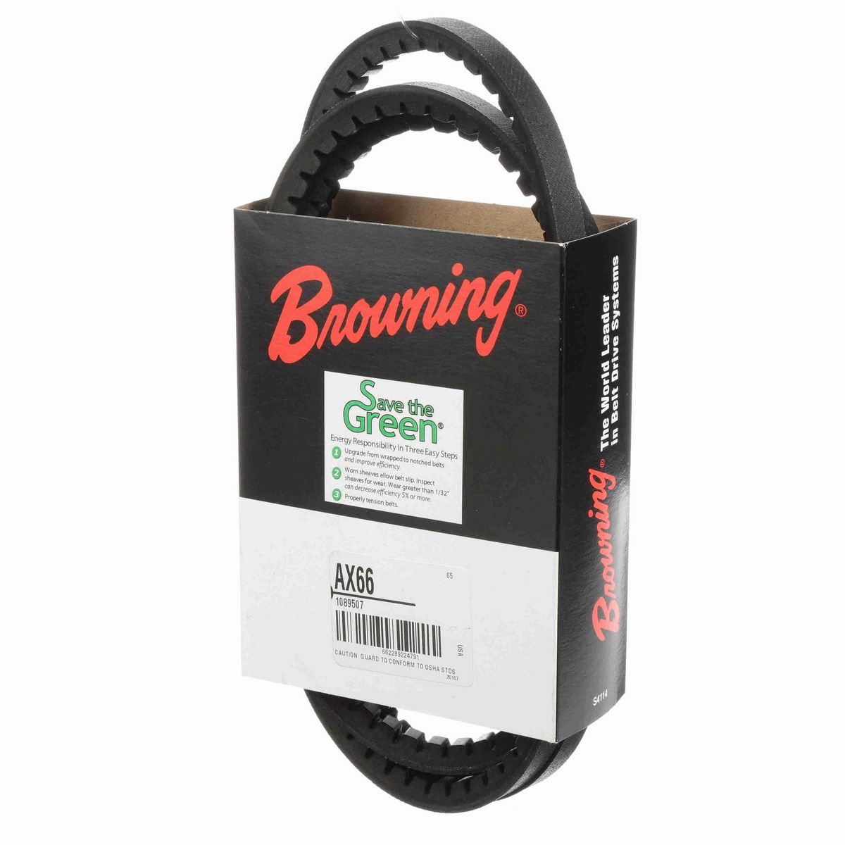 Browning EPDM Notched Belt 98% Efficient - AX66