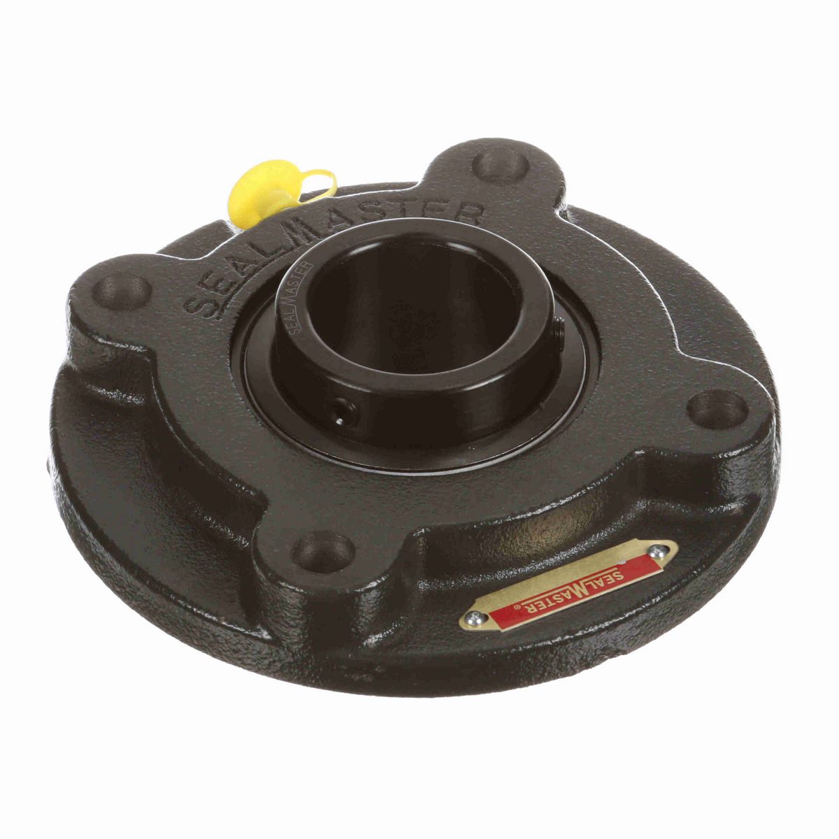 Sealmaster Mounted Cast Iron Flange Cartridge Ball Bearing - 52100 Bearing Steel, Black Oxided - Setscrew Lock - SFC-25