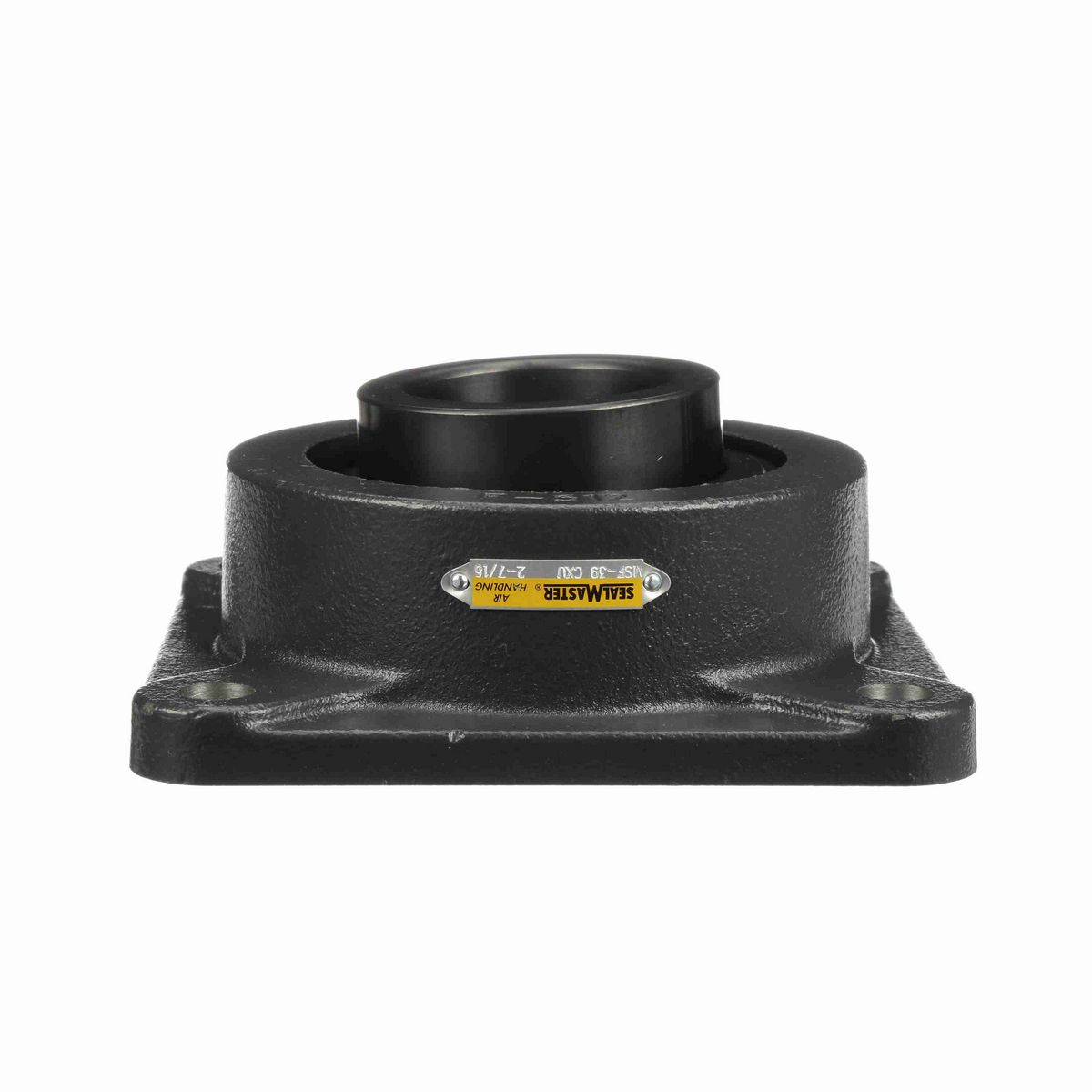 Sealmaster Mounted Cast Iron Four Bolt Flange Ball Bearing - 52100 Bearing Steel, Black Oxided - Setscrew Lock - Air Handling Housing Fit, Noise Tested - MSF-39 CXU