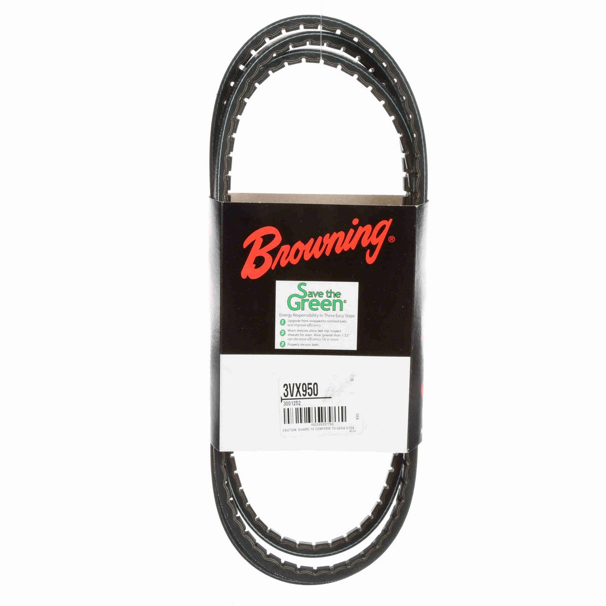 Browning EPDM Notched Belt 98% Efficient - 3VX950