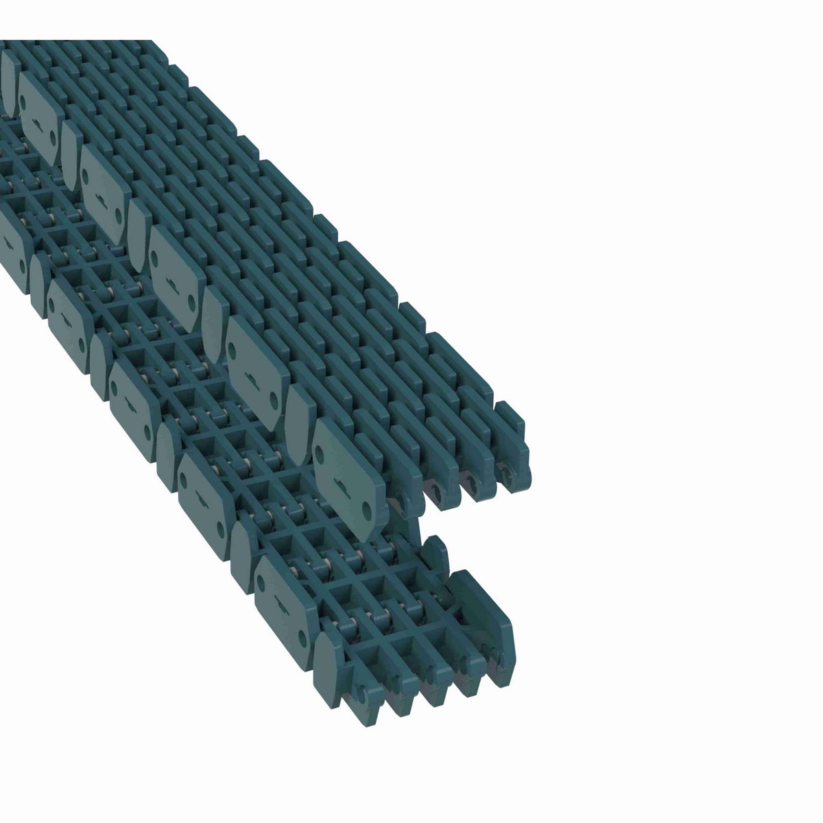 Rexnord 1000RRR Straight Running Raised Rib Rail Track, Material: Green Low Friction Acetal, Width: 48mm, Pitch: 1in - 871.00.01