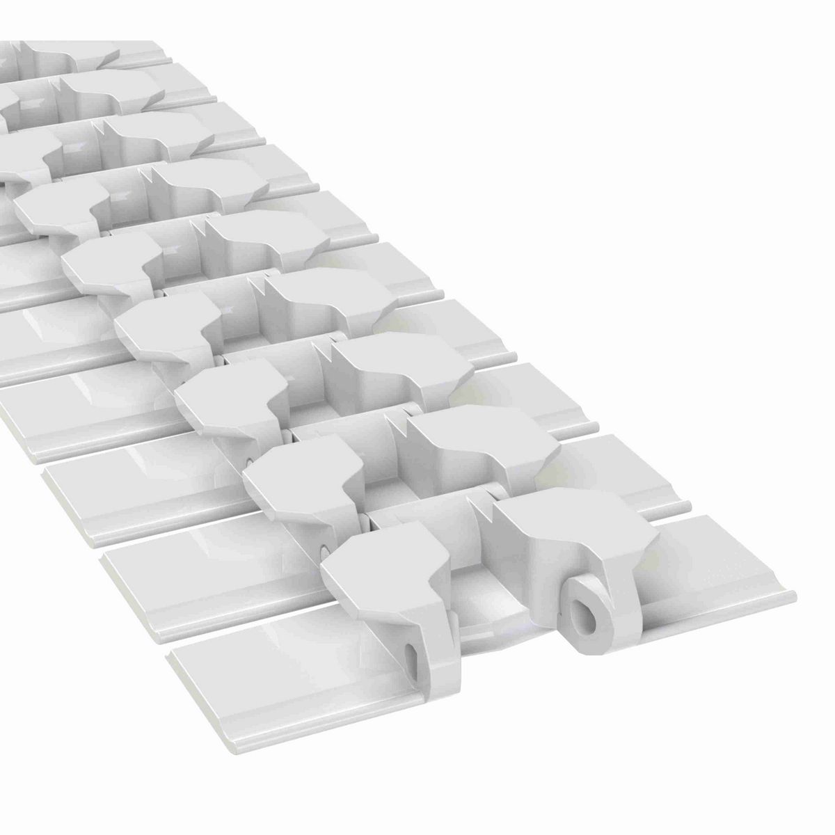 Rexnord 880TAB BO Side-flexing Solid Top Tight Radius, Material: Silver Platinum Series, Width: 4.5in, Pitch: 1.5in - 81430502