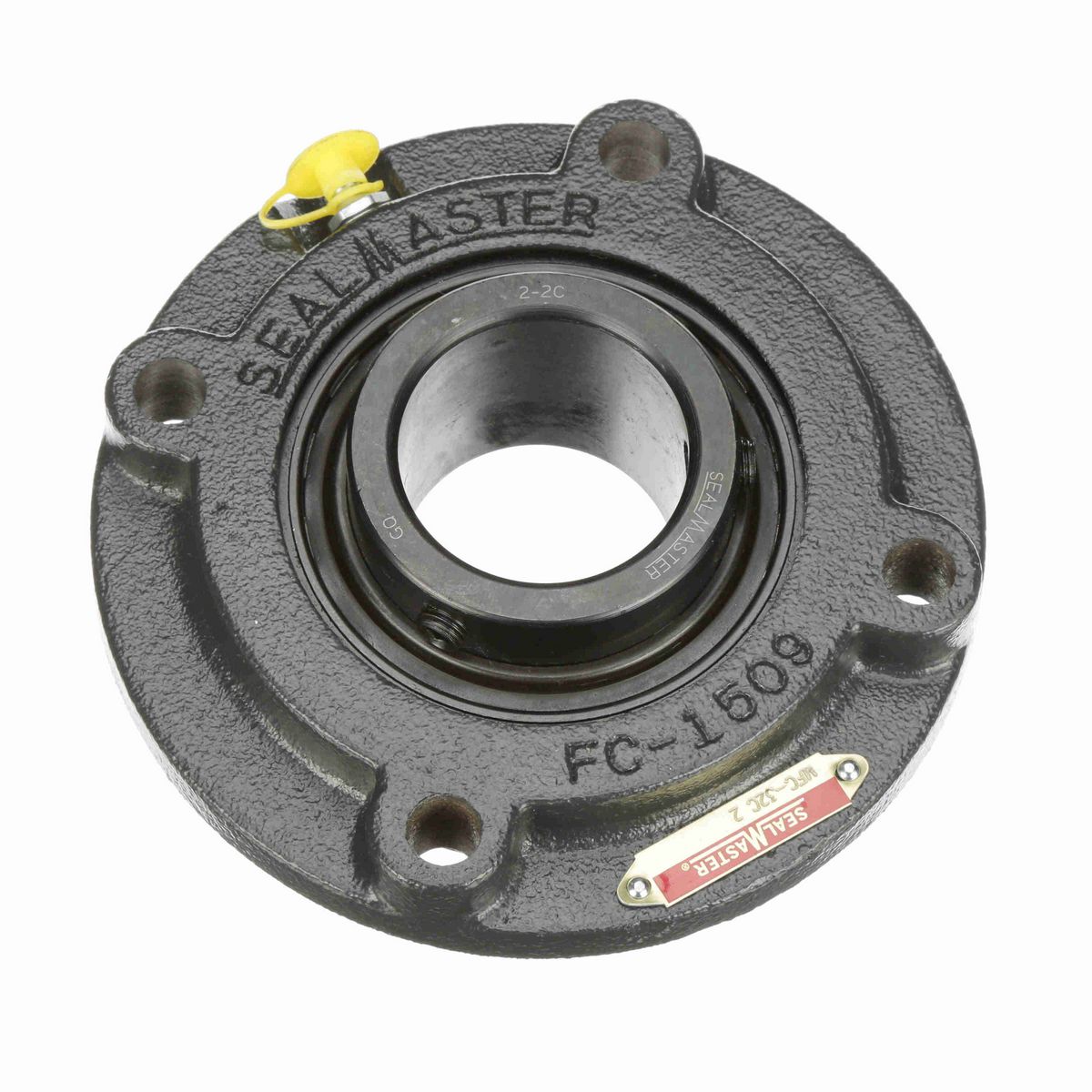 Sealmaster Mounted Cast Iron Flange Cartridge Ball Bearing - 52100 Bearing Steel, Black Oxided - Setscrew Lock - MFC-32C