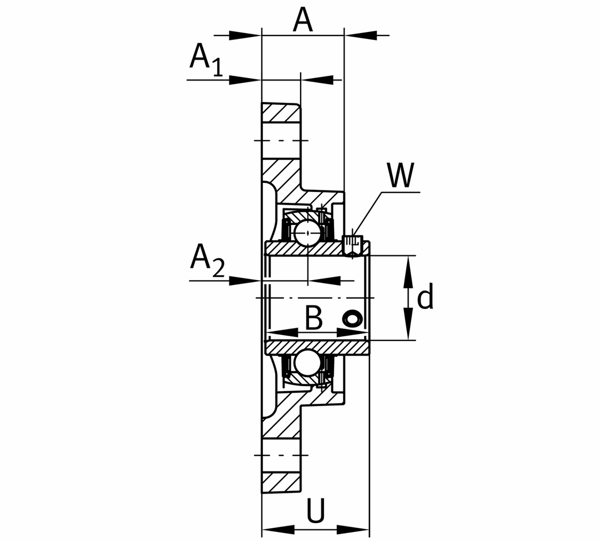 Корпусной узел с закрепляемым подшипником PSFT20-XL (PSFT20)