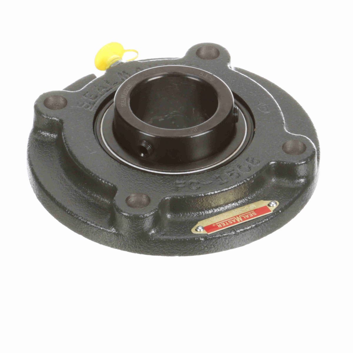Sealmaster Mounted Cast Iron Flange Cartridge Ball Bearing - 52100 Bearing Steel, Black Oxided - Setscrew Lock - MFC-309