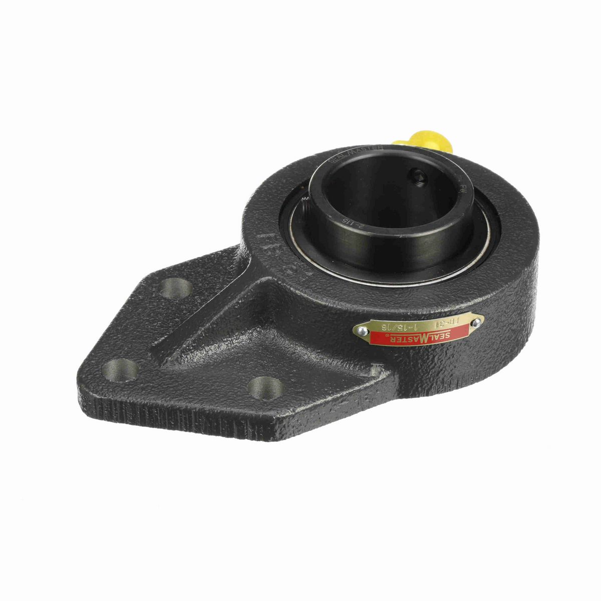 Sealmaster Mounted Cast Iron Three Bolt Flange Bracket Ball Bearing - 52100 Bearing Steel, Black Oxided - Setscrew Lock - FB-31