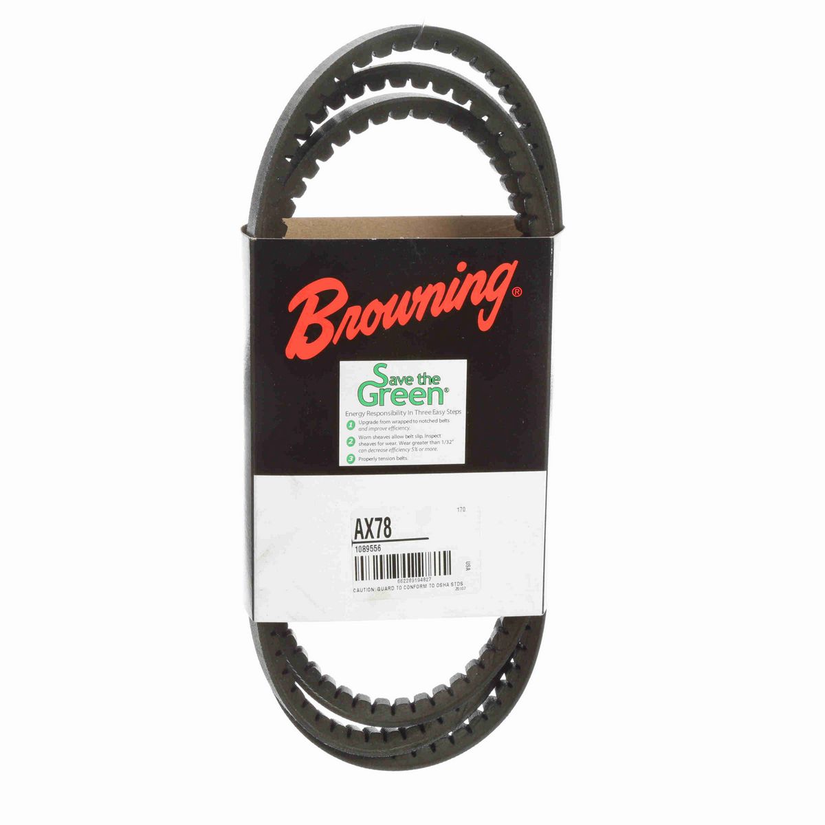 Browning EPDM Notched Belt 98% Efficient - AX78