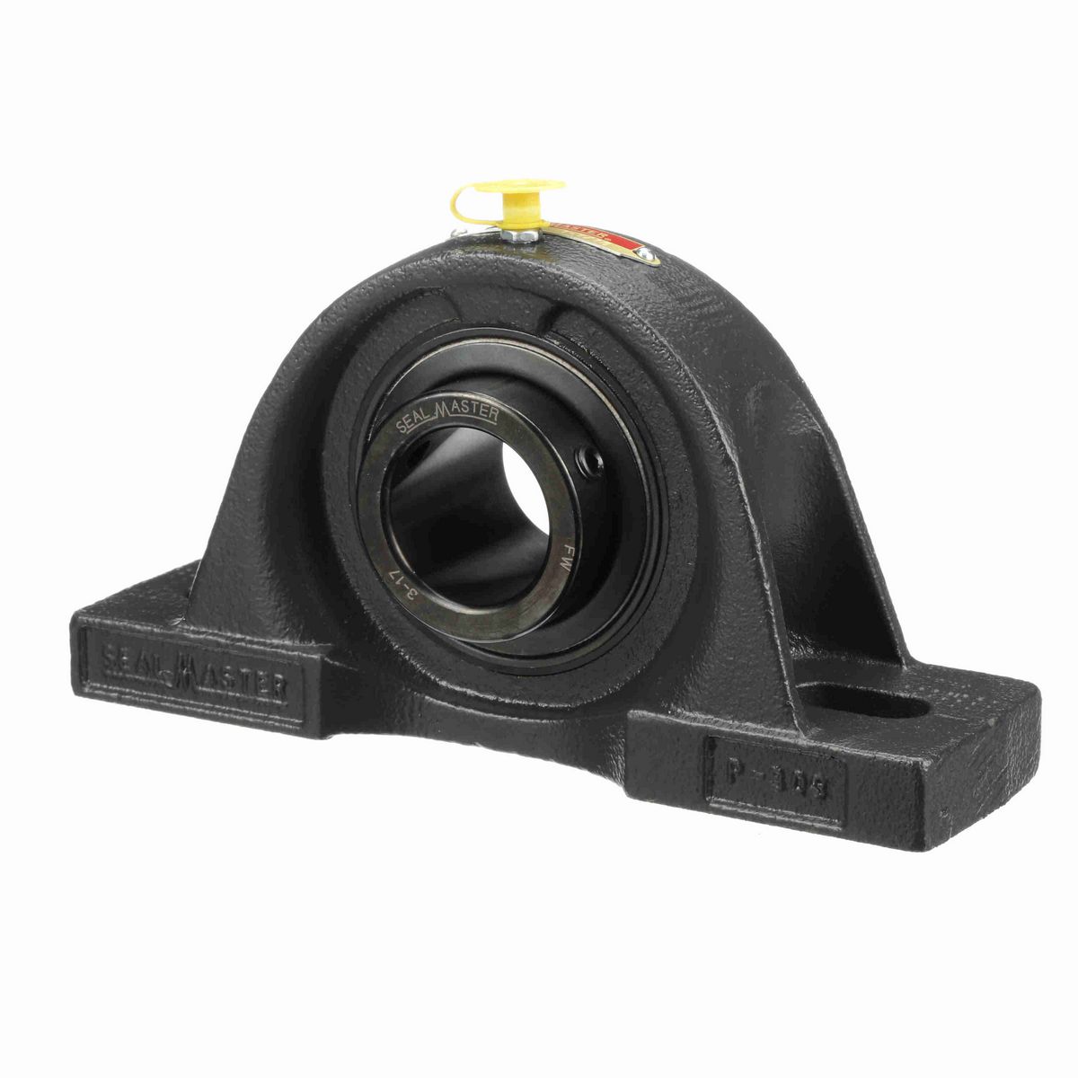 Sealmaster Mounted Cast Iron Two Bolt Pillow Block Ball Bearing - 52100 Bearing Steel, Black Oxided - Setscrew Lock - MP-23