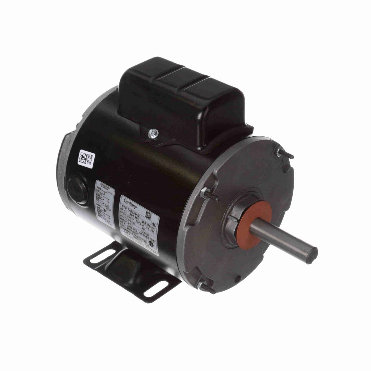 Century Transformer Cooling Fan Motor, 1/3 HP, 1 Ph, 60/50 Hz, 208-230 V, 1140/950 RPM, 2 Speed, 48 Frame, TEAO - C723A