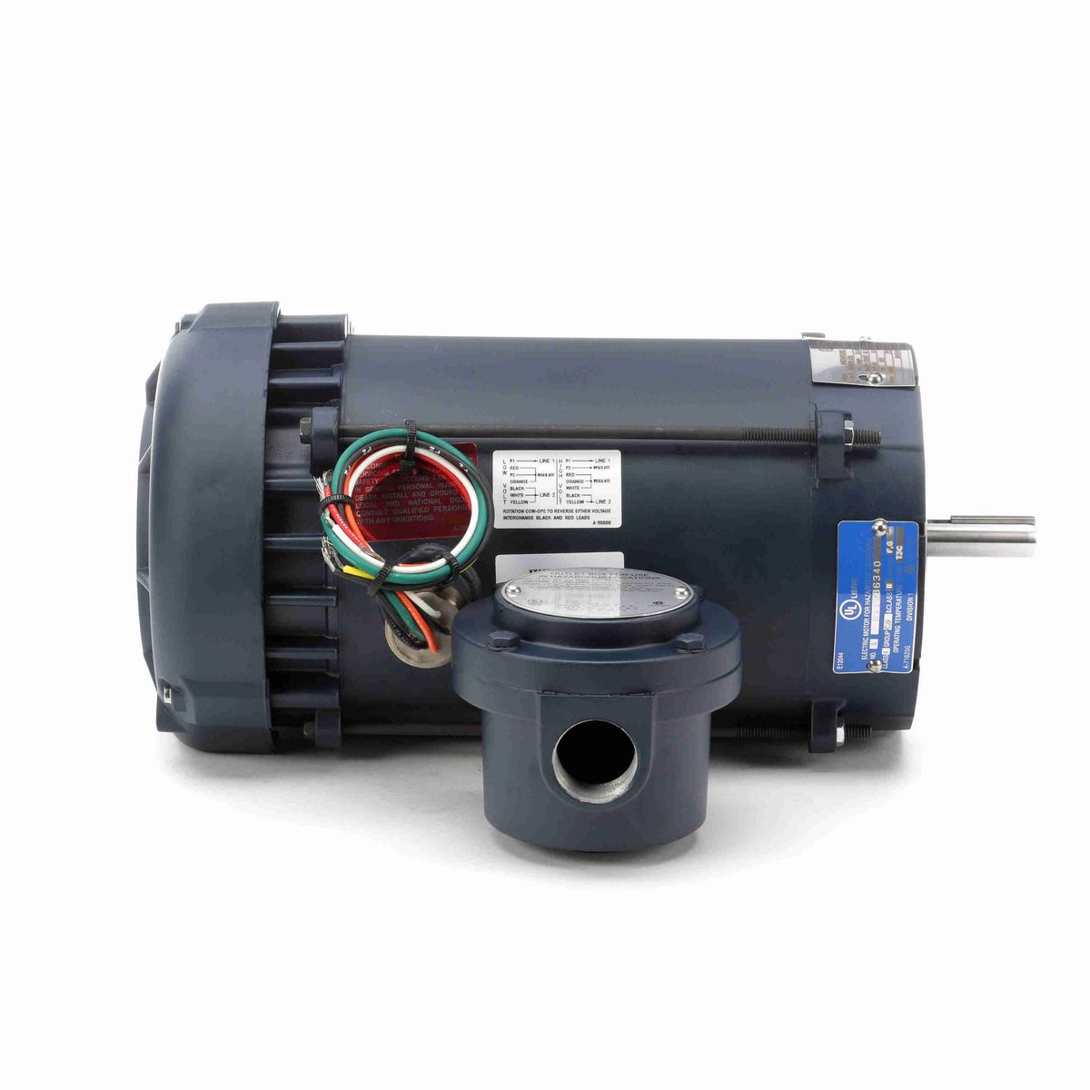 LEESON Explosion Proof Motor, 1.50 HP, 1 Ph, 60 Hz, 115/208-230 V, 3600 RPM, 56C Frame, EPFC - 114424.00