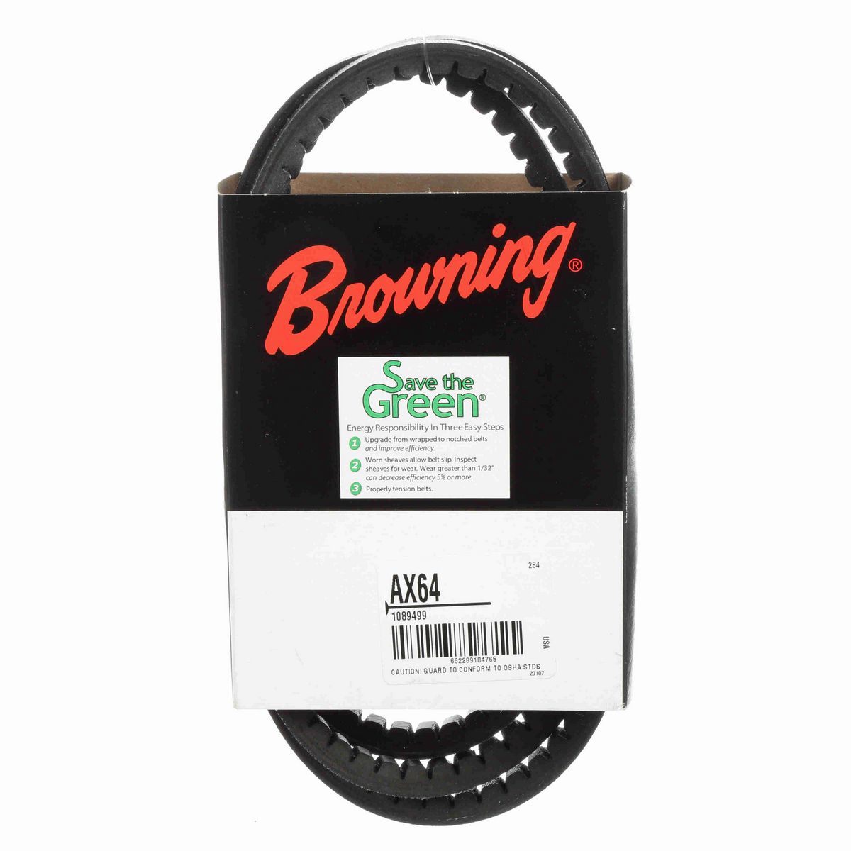Browning EPDM Notched Belt 98% Efficient - AX64
