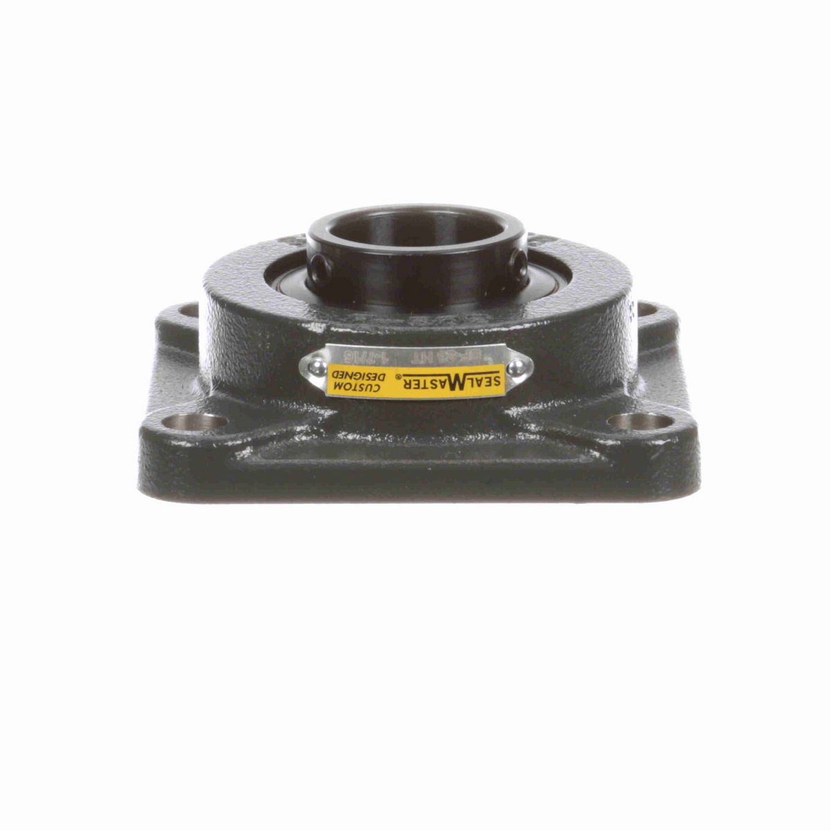 Sealmaster Mounted Cast Iron Four Bolt Flange Ball Bearing - 52100 Bearing Steel, Black Oxided - Setscrew Lock - High Temperature - SF-23 HT
