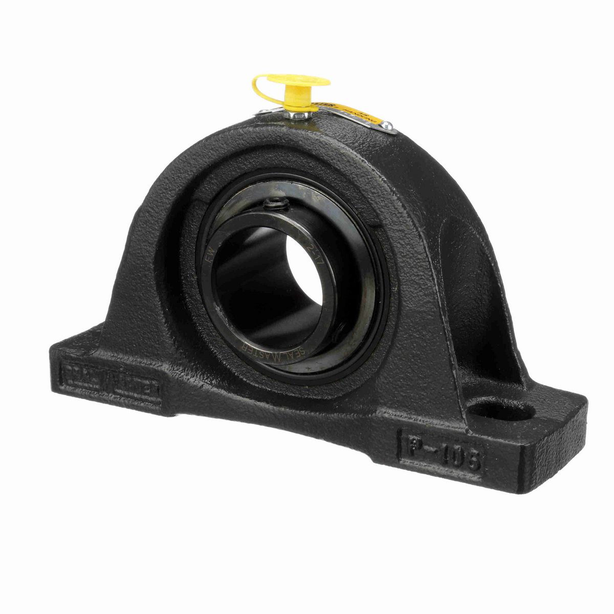 Sealmaster Mounted Cast Iron Two Bolt Pillow Block Ball Bearing - 52100 Bearing Steel, Black Oxided - Setscrew Lock - Air Handling Housing Fit, Noise Tested - NP-23 CXU