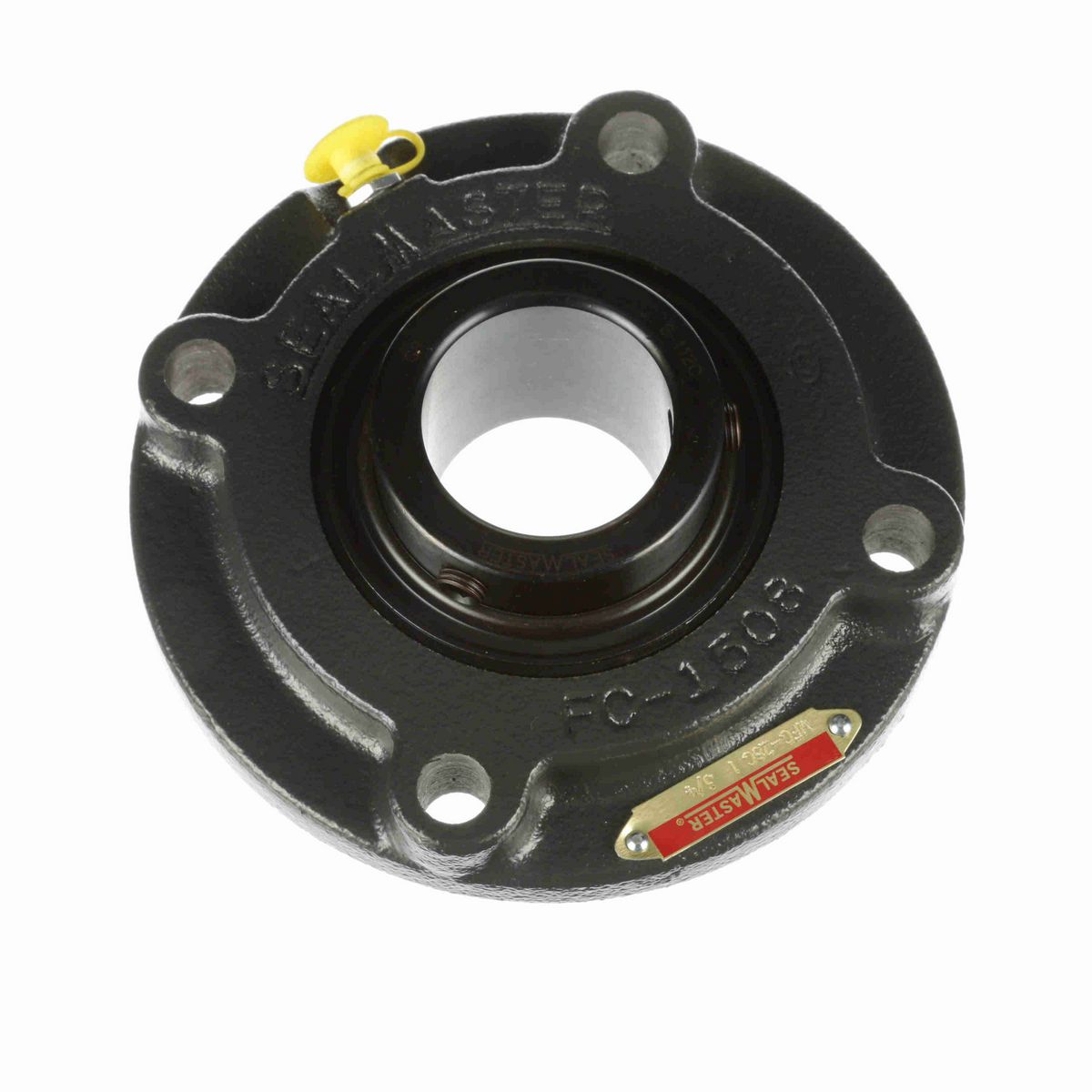Sealmaster Mounted Cast Iron Flange Cartridge Ball Bearing - 52100 Bearing Steel, Black Oxided - Setscrew Lock - MFC-310C