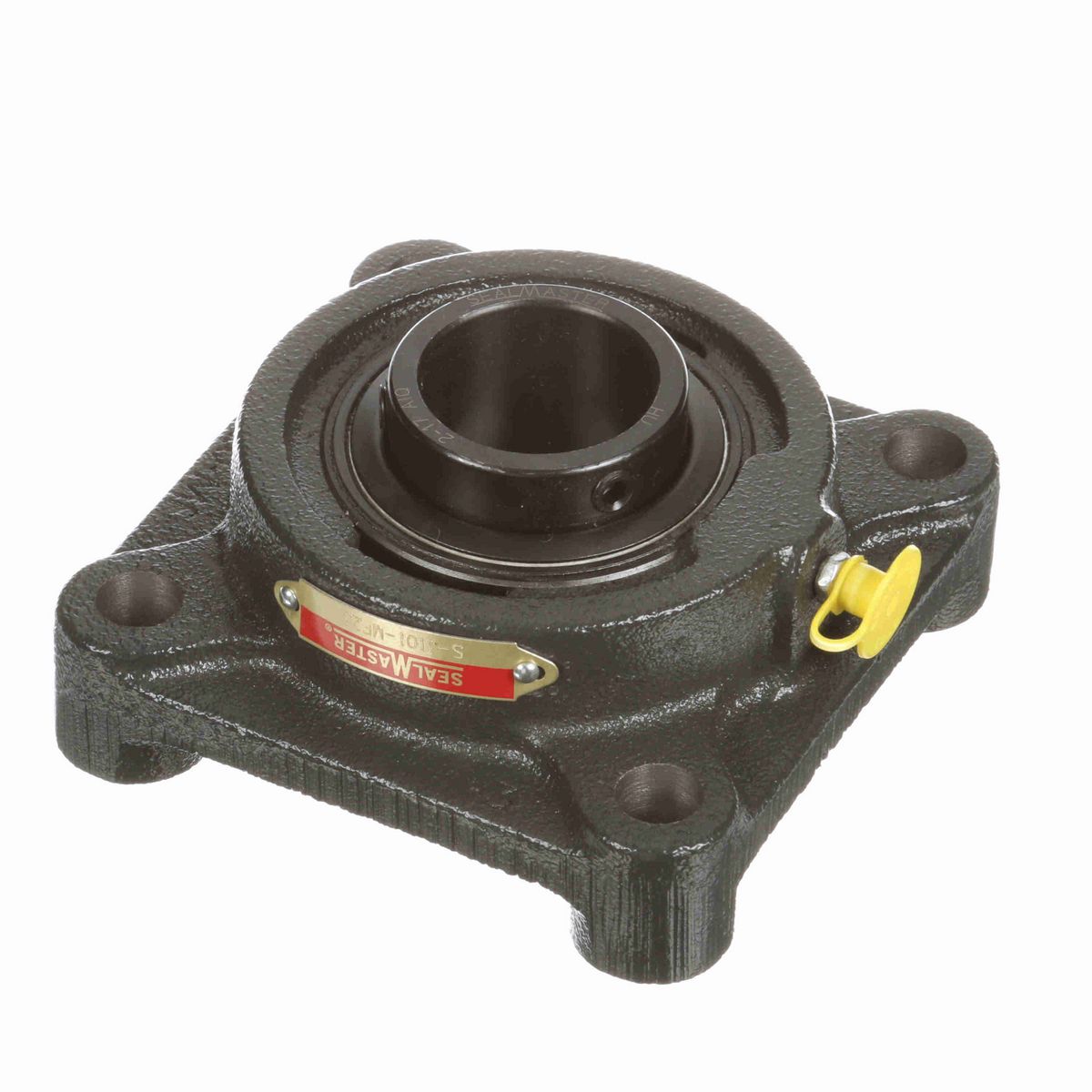 Sealmaster Mounted Cast Iron Four Bolt Flange Ball Bearing - 52100 Bearing Steel, Black Oxided - Setscrew Lock - S-3101-MF23