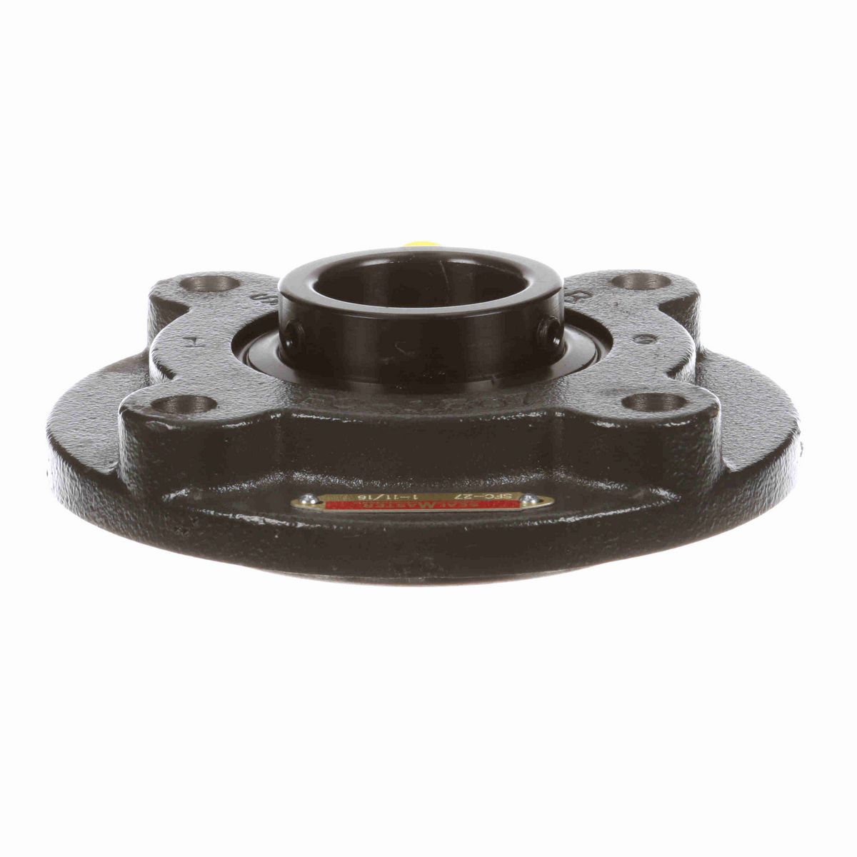Sealmaster Mounted Cast Iron Flange Cartridge Ball Bearing - 52100 Bearing Steel, Black Oxided - Setscrew Lock - SFC-27