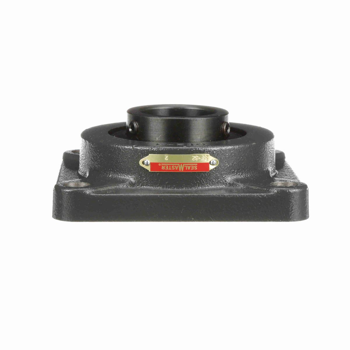 Sealmaster Mounted Cast Iron Four Bolt Flange Ball Bearing - 52100 Bearing Steel, Black Oxided - Setscrew Lock - SF-32