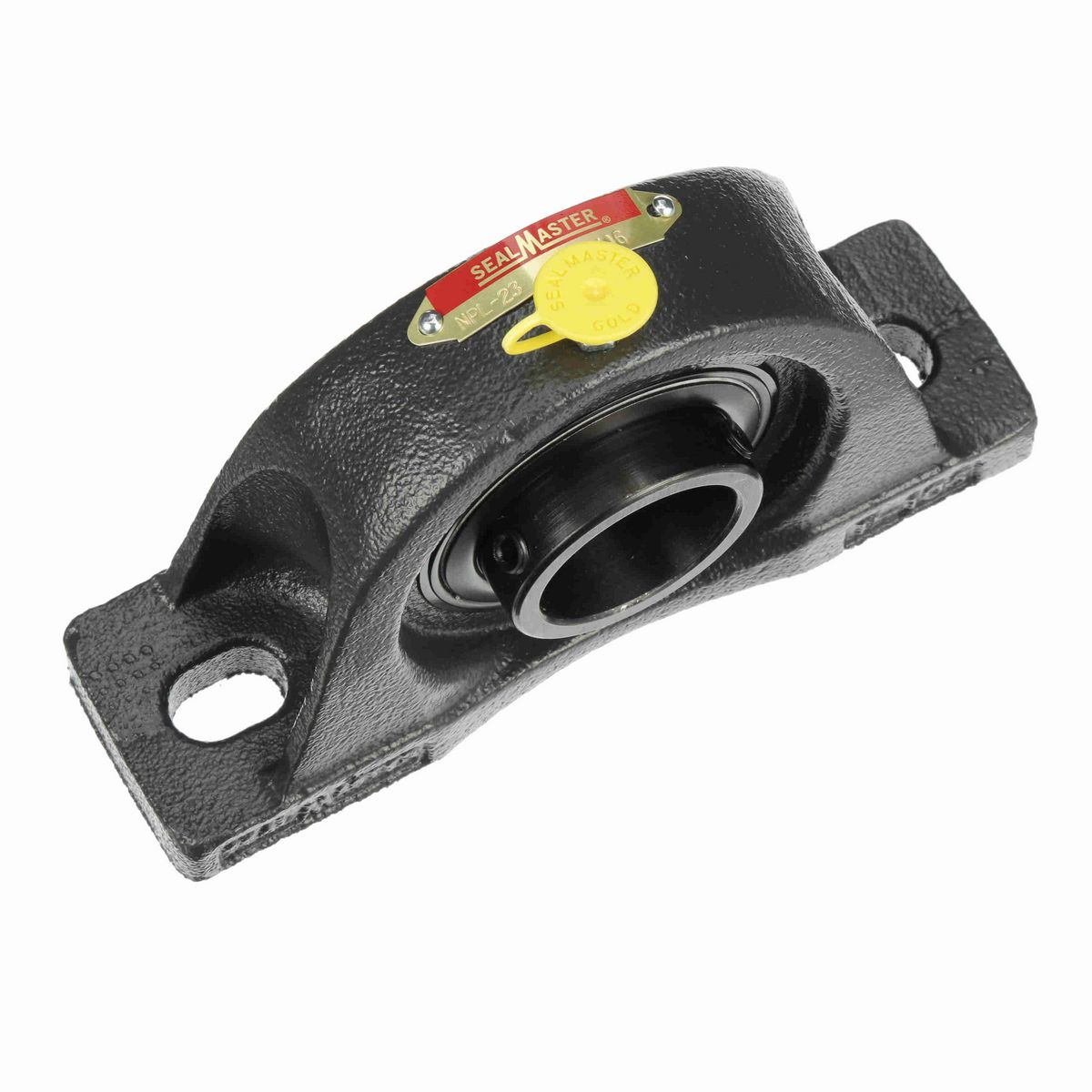 Sealmaster Mounted Cast Iron Two Bolt Low Base Pillow Block Ball Bearing - 52100 Bearing Steel, Black Oxided - Setscrew Lock - NPL-23