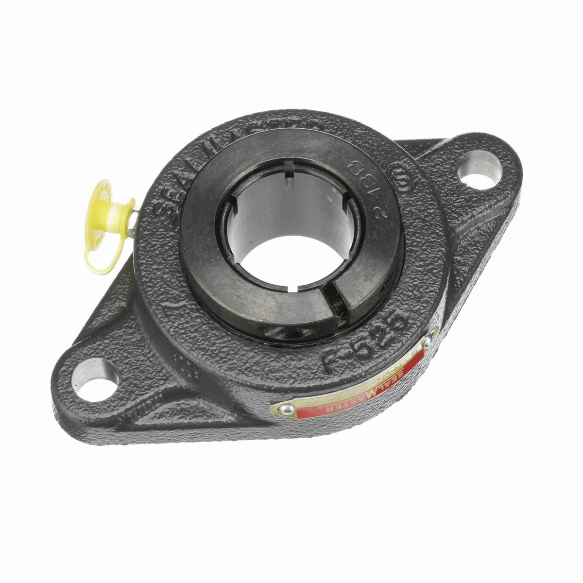 Sealmaster Mounted Cast Iron Two Bolt Flange Ball Bearing - 52100 Bearing Steel, Black Oxided - Concentric Lock - SFT-20RT