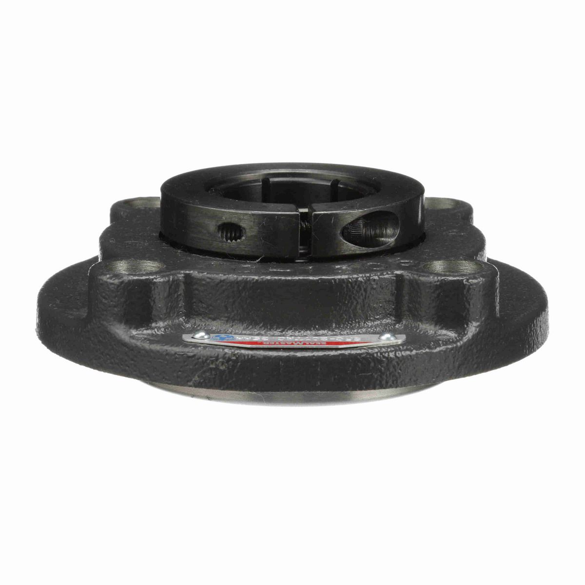 Sealmaster Mounted Cast Iron Flange Cartridge Ball Bearing - 52100 Bearing Steel, Black Oxided - Concentric Lock - SFC-207TMC