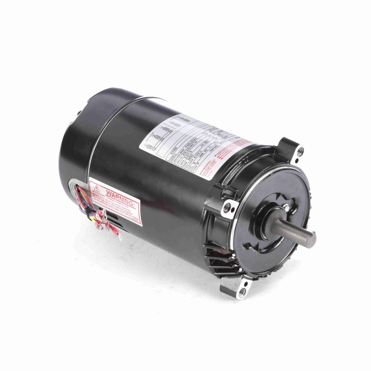 Century Pool Pump Motor, 1 HP, 3 Ph, 60 Hz, 208-230/460 V, 3600 RPM, 56C Frame, ODP - K3102