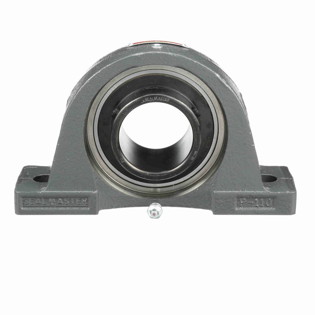 Sealmaster Mounted Cast Iron Two Bolt Pillow Block Ball Bearing - 52100 Bearing Steel, Black Oxided - Setscrew Lock - NPMH-35